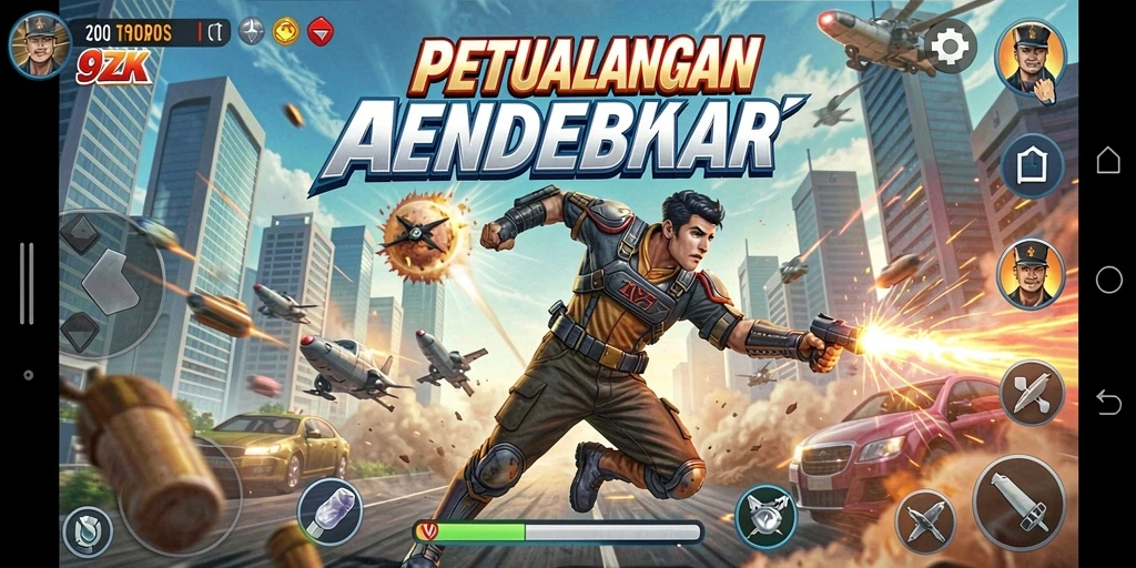 Tampakan aksi seru dalam gameplay 9ZK yang mendebarkan.