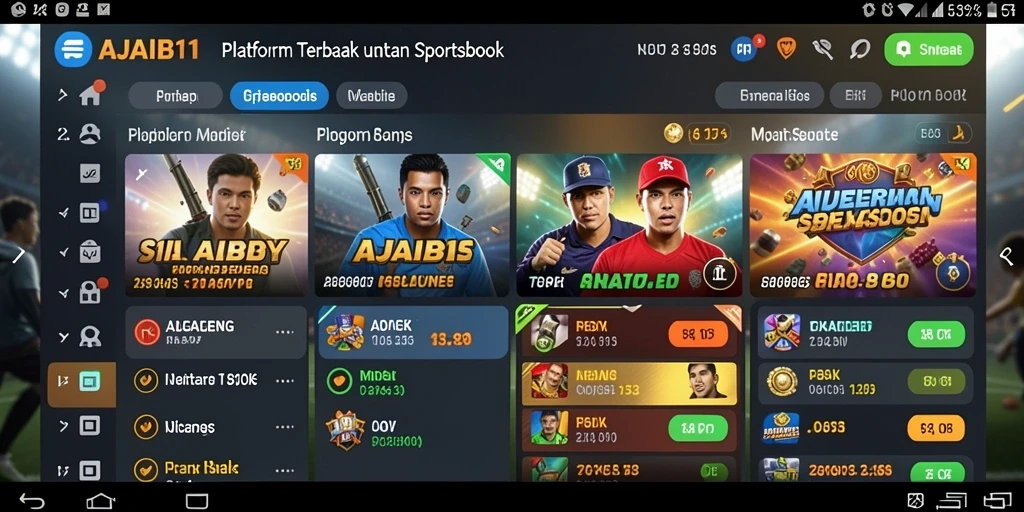 Gambaran gameplay AJAIB11 menampilkan fitur sportsbook yang menarik.