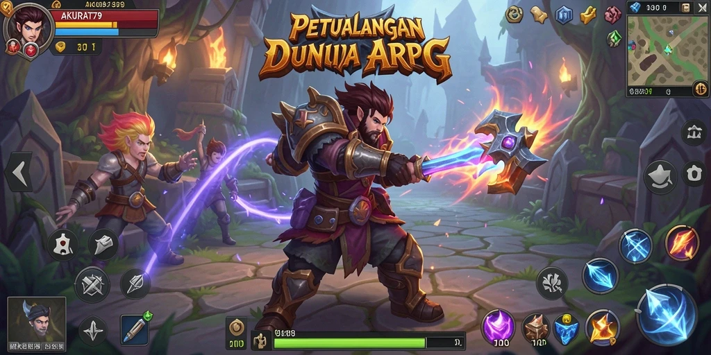Tampilan gameplay AKURAT79 dengan aksi petualangan yang seru.