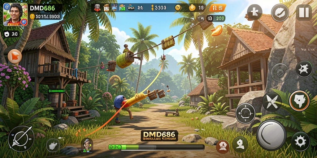 Tampilan gameplay DMD686 yang imersif dan memukau.