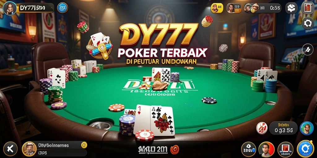 Screenshot utama DY777 menampilkan aksi mendebarkan permainan Poker.