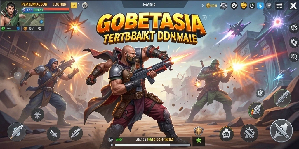 Screenshot gameplay GOBETASIA dengan aksi pertempuran seru.