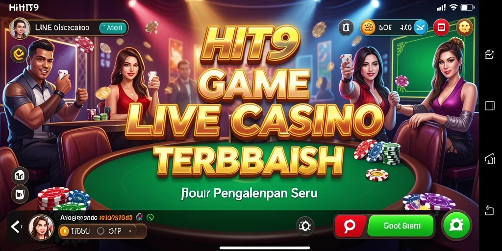 Tangkapan layar gameplay HIT9 yang menampilkan dealer langsung dan interaksi pemain.
