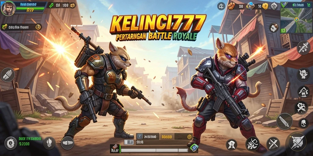 Tangkapan layar menampilkan gameplay intens di KELINCI777 dalam mode Battle Royale.
