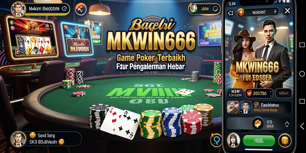 Screenshot gameplay MKWIN666 menunjukkan aksi poker yang mendebarkan.