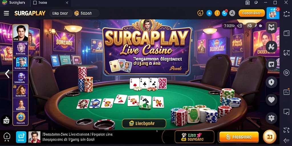 Tampilan gameplay SURGAPLAY yang mendebarkan dengan dealer profesional.
